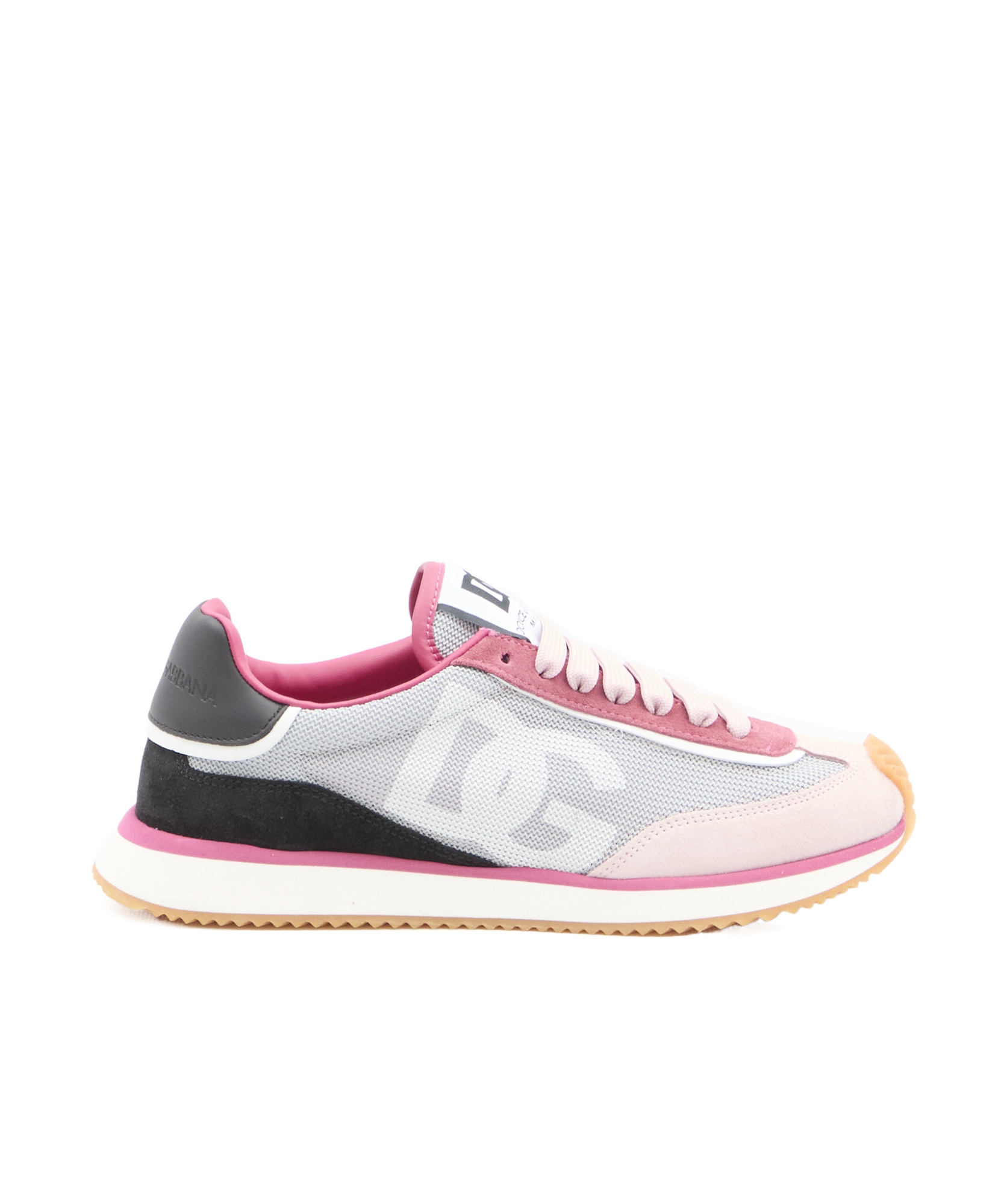 Dolce & Gabbana Cushion Sneakers With Rubber Sole And Leather Trim In White