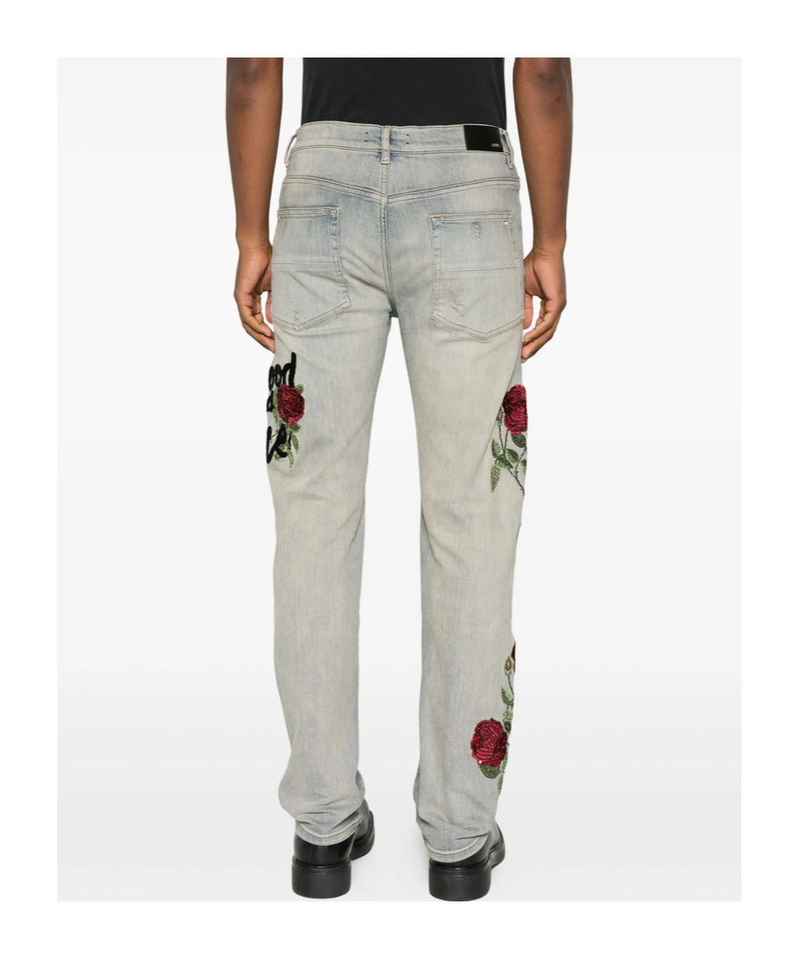 Amiri Belt Loop Jeans In Blue