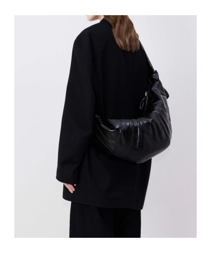 Lemaire Brown Large Croissant Bag In Black