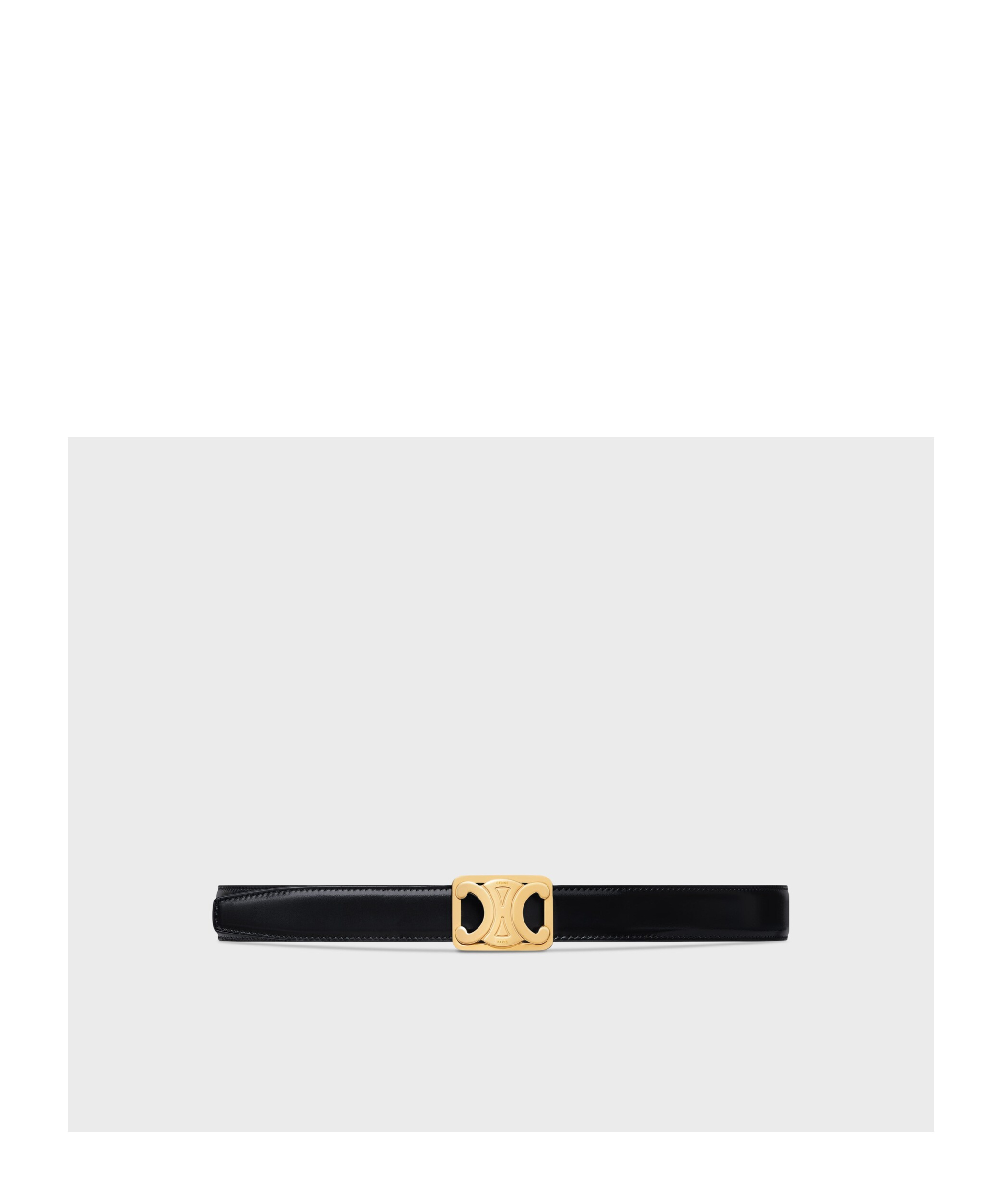 Celine Medium Reversible Framed Triomphe Belt In Taurillon In Black/nude