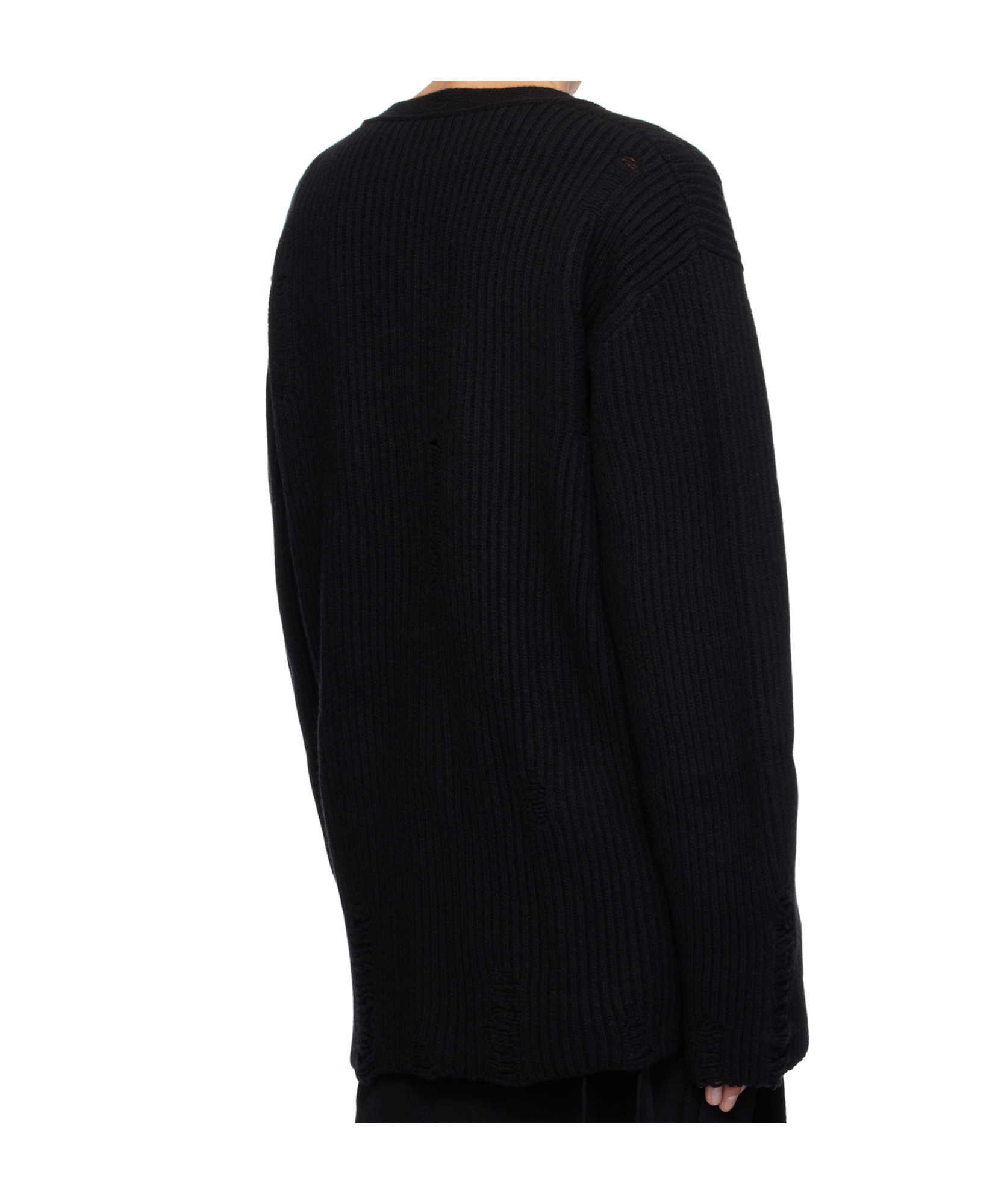 Ann Demeulemeester Rib Knitted Cardigan In Black
