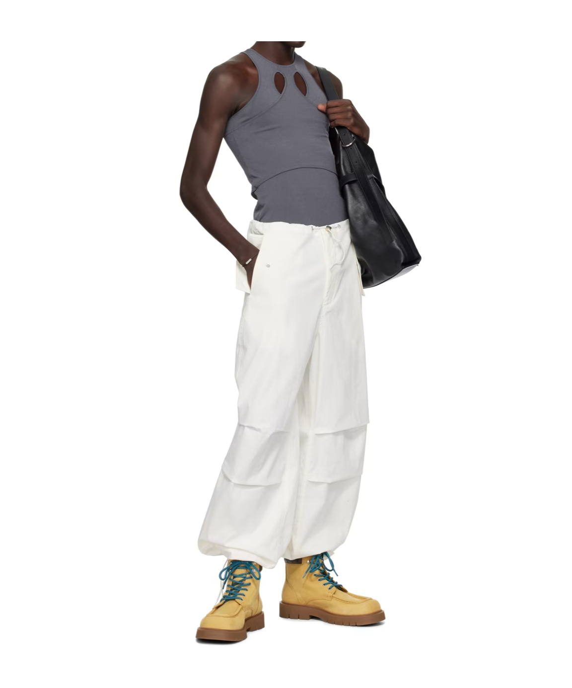 Dion Lee Mobius Loop Cut-out Tank Top In White
