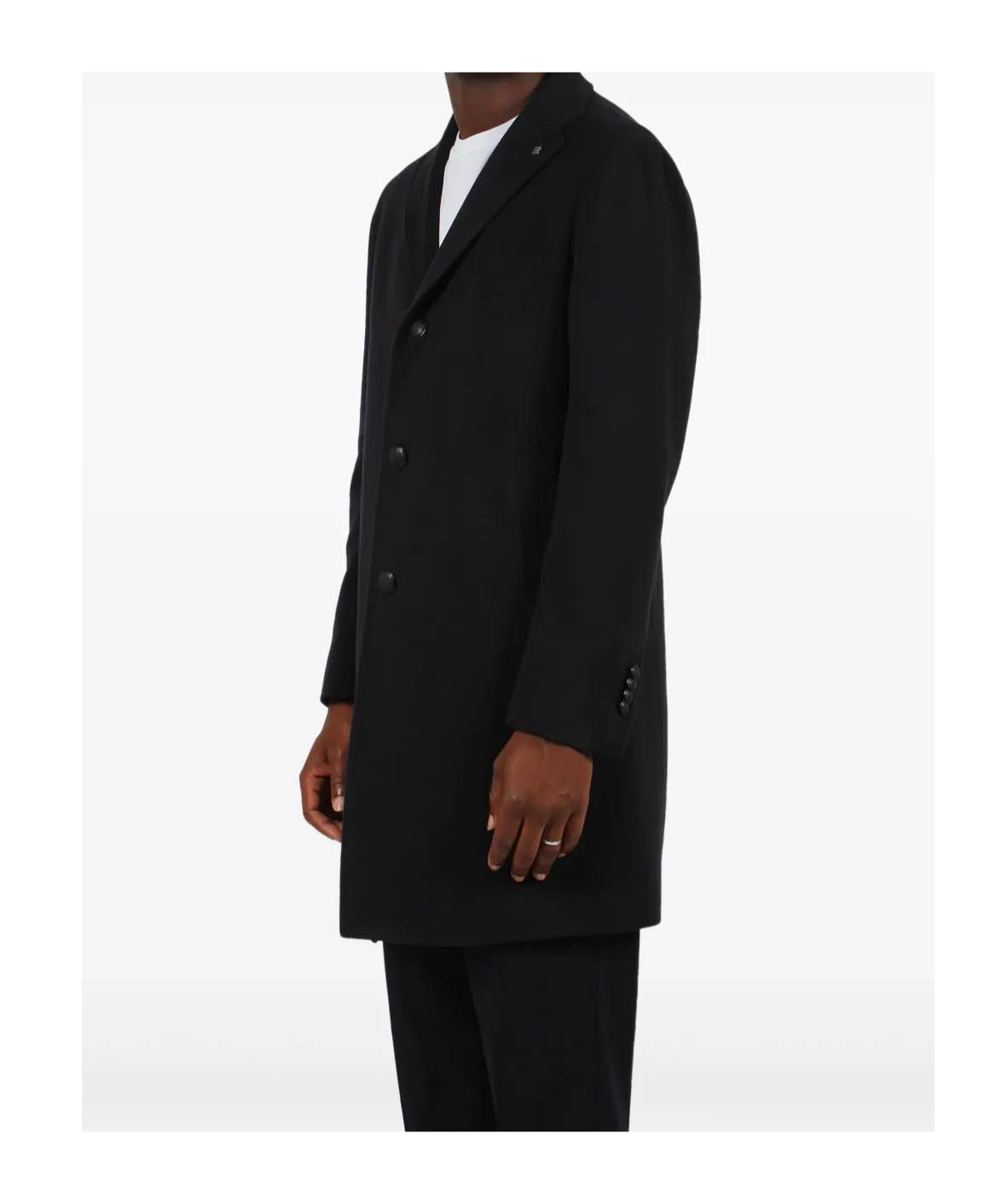 Tagliatore Single-breasted Coat Featuring Back Vent In Black