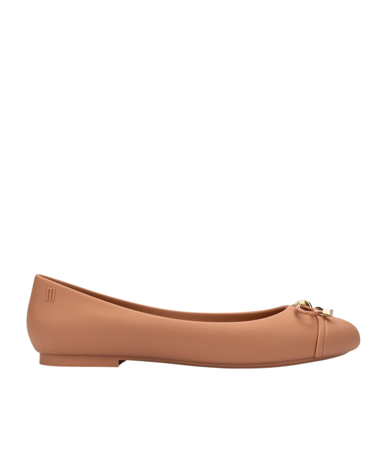 Shop Melissa Ballet Shoes With Round Head And Bow Tie In Brown