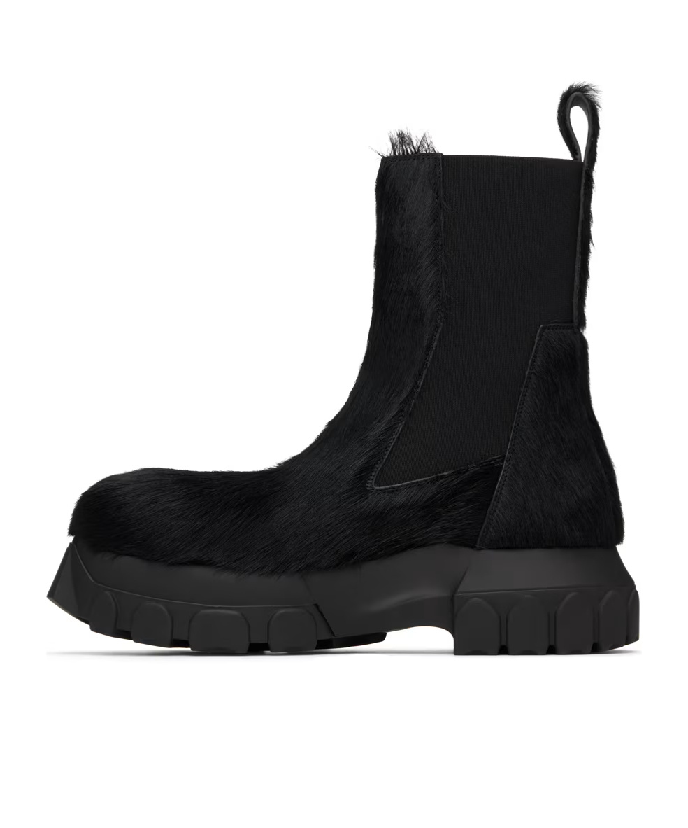 Rick Owens Side Paneled Chelsea Boots In Black