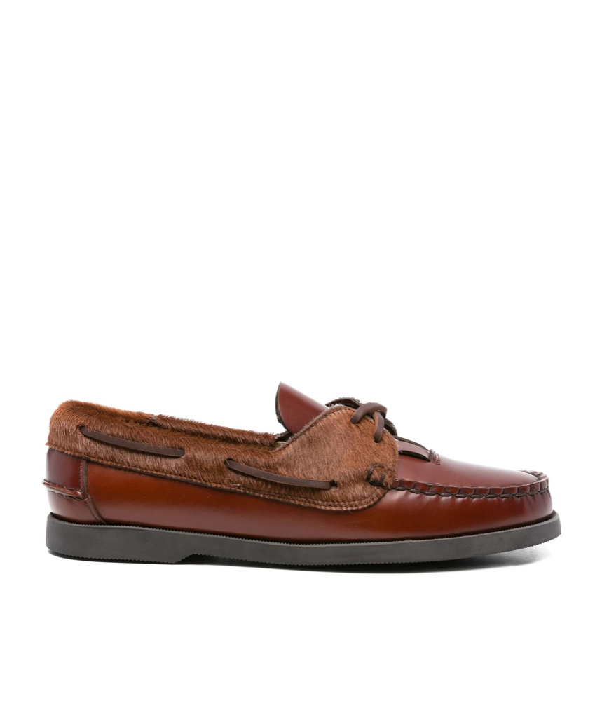 Hereu Leather Boat Shoes In Brown