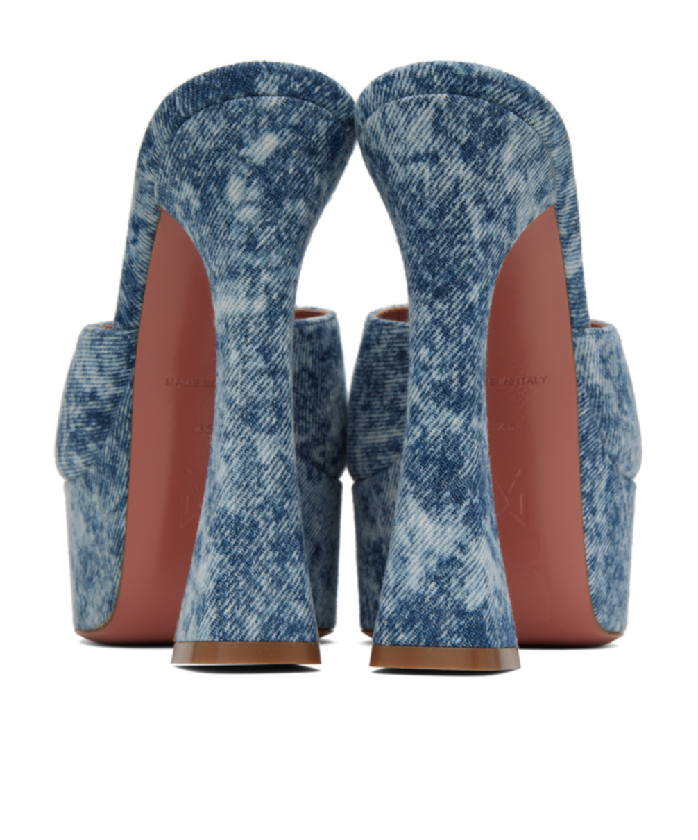 Shop Amina Muaddi Dalida Square-toed High-heeled Sandals In Blue