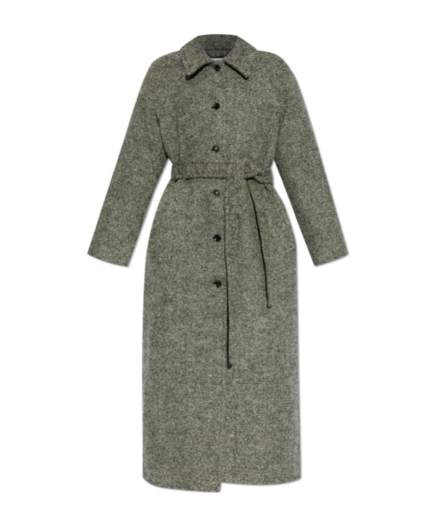 Samsoe & Samsoe Woolen Long-sleeved Coat In Gray