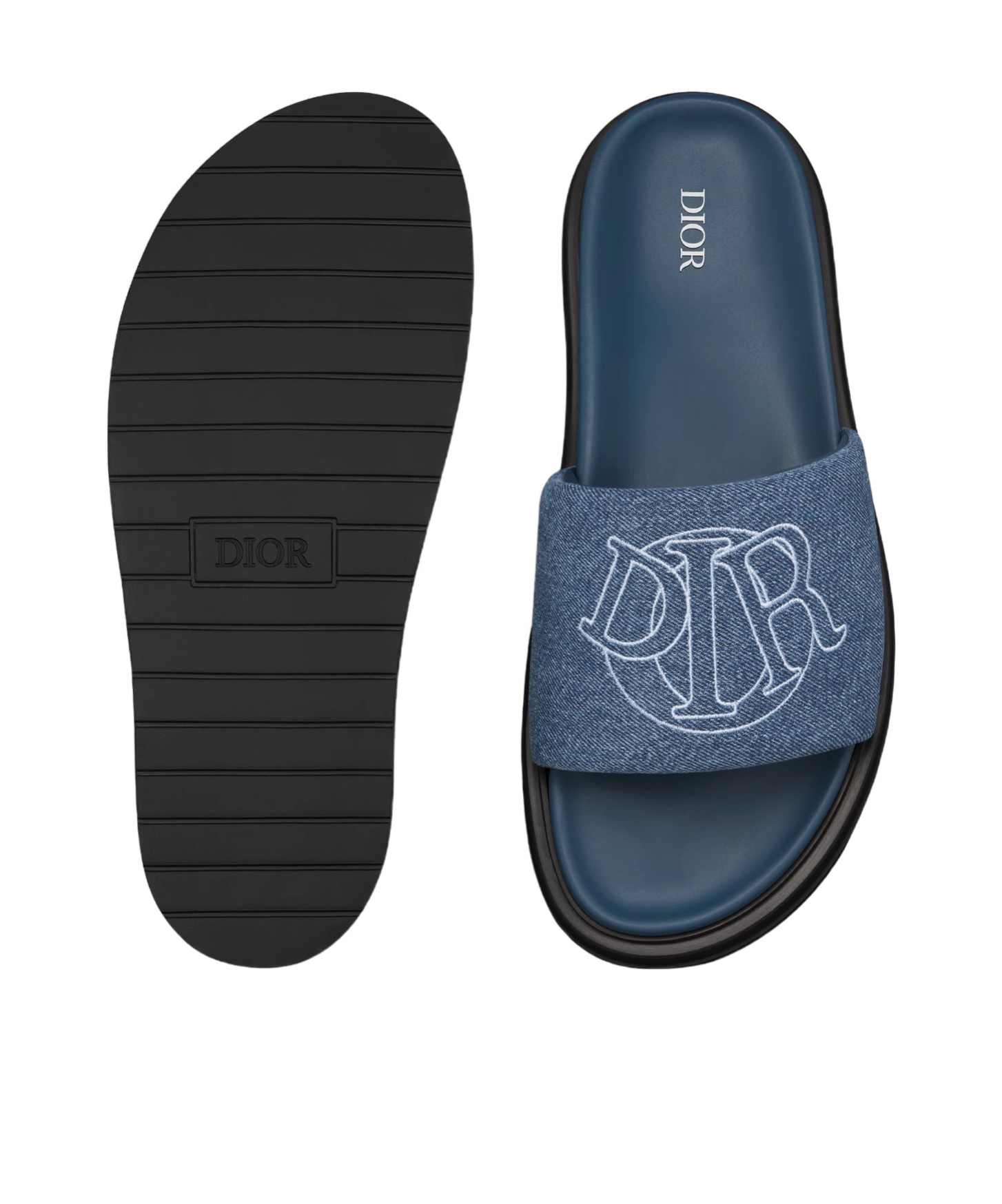 DIOR DIOR HOMME AQUA SLIP-ON SANDALS 