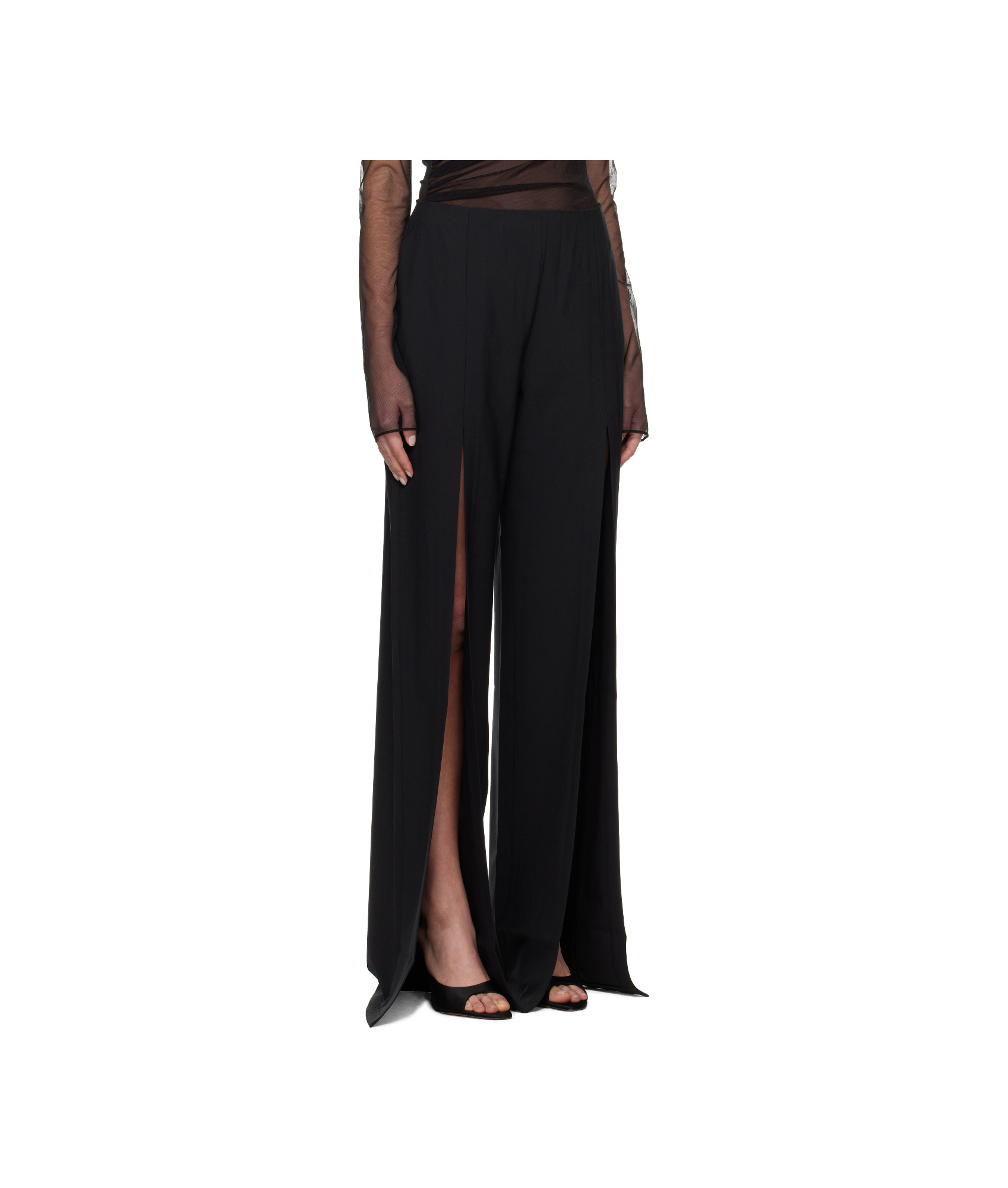 Nensi Dojaka High-waisted Black Trousers With Tailored Silhouette In Black