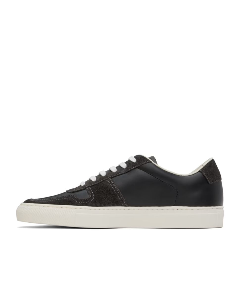Common Projects Bball Duo Leather And Suede Sneakers In Black