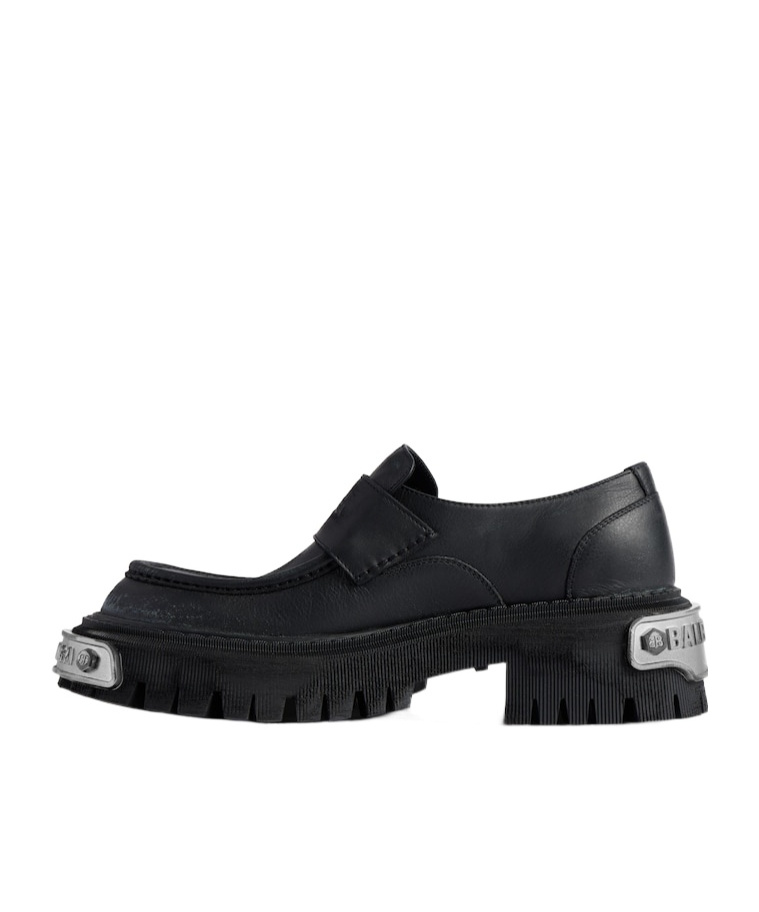 Balenciaga 50mm Tractor Leather Loafers In Black