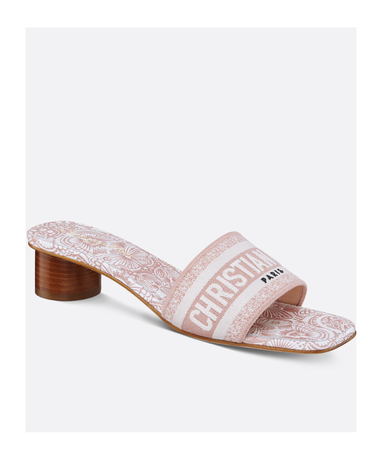 Dior Dway Belt With Sandals In Peach Blossom Pink And White