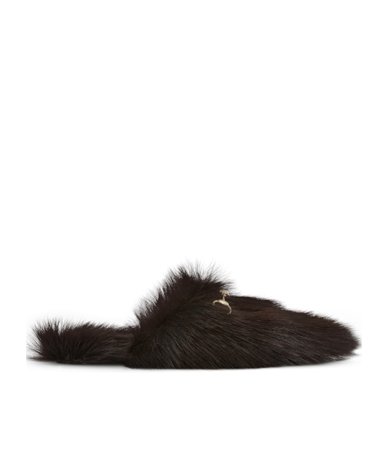 Gucci Horsebit Flat Slip-on Mule In Brown