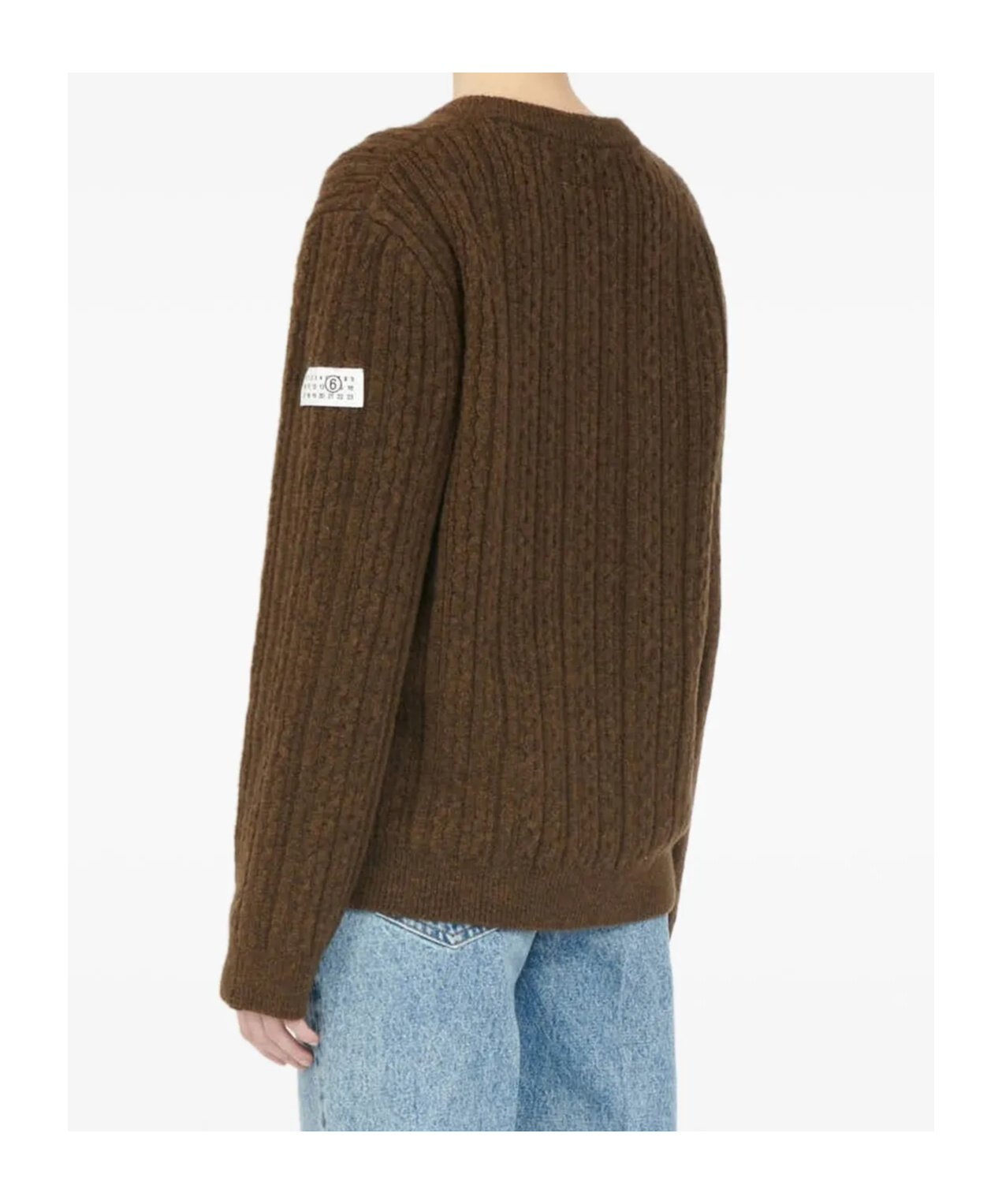Mm6 Maison Margiela V-neck Ribbed Sweater In Animal Print