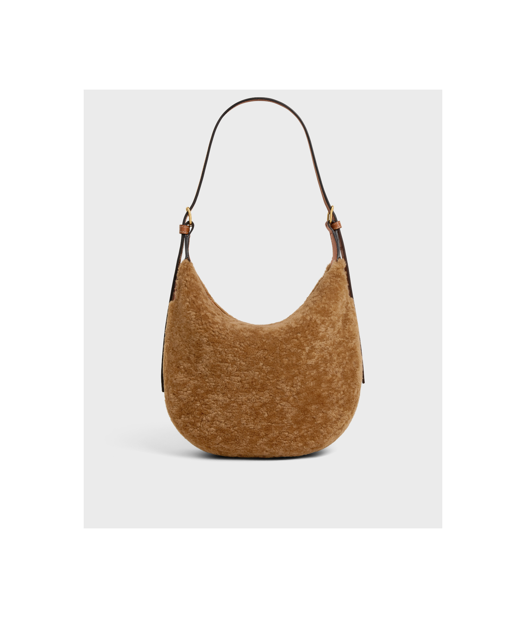 Celine Logo Shoulder Bag In Brown