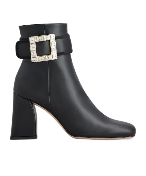 Roger Vivier Très Vivier Booties In Leather In Black