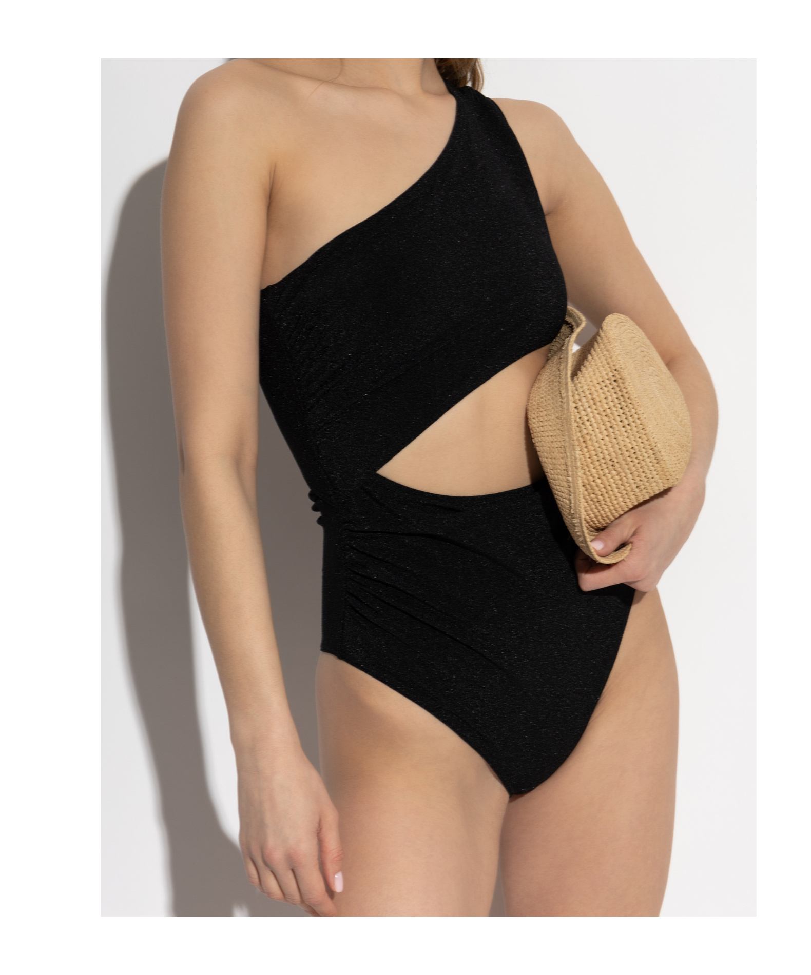 Balmain One-shoulder One-piece Swimsuit In Black
