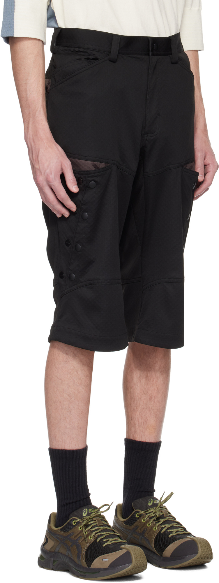 Kiko Kostadinov Inex Snap Shorts In Black/brown