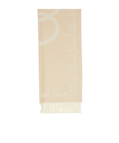 Chloé Fringed Scarf In Nude