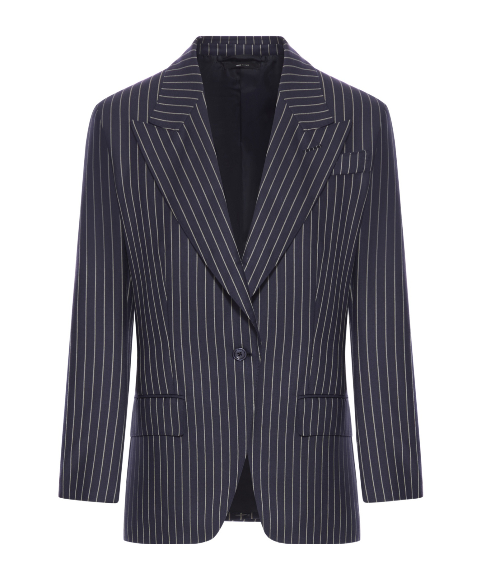 Tom Ford Single Breasted Wool Flannel Jacket With Stripes In Black