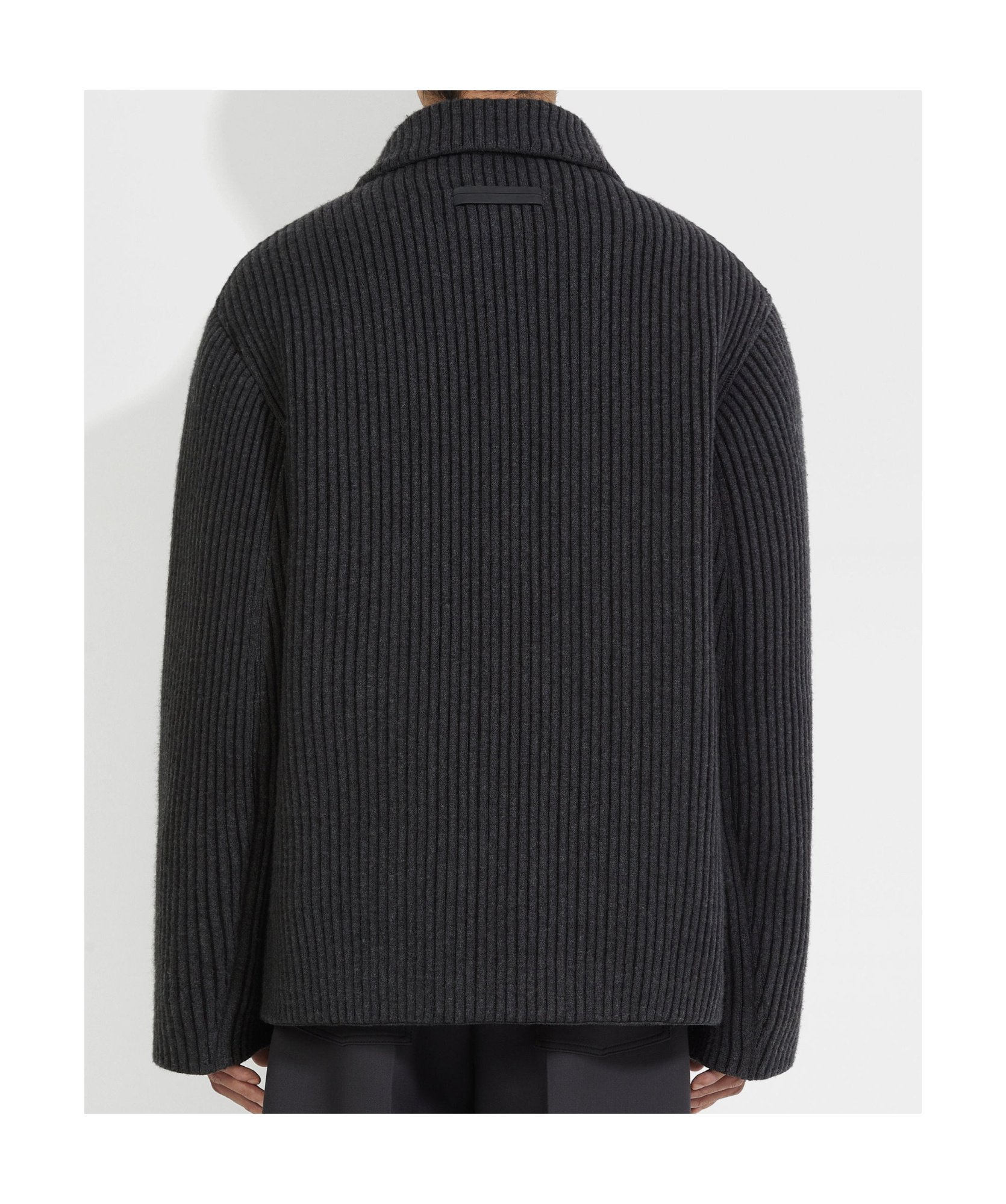 Zegna Ribbed-knit Jacket In Black
