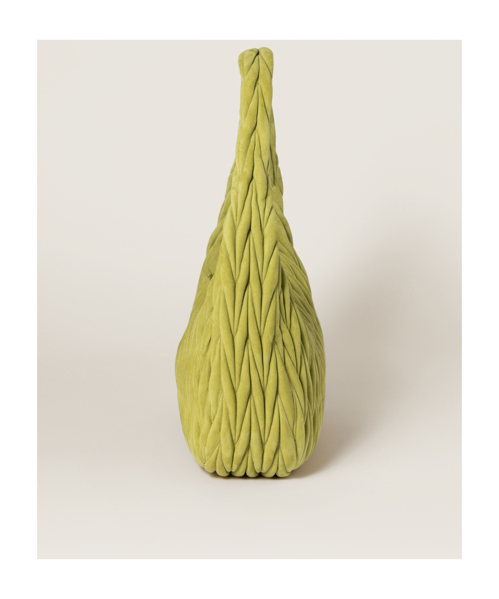 Miu Miu Wander Matelassé Suede Bag In Green