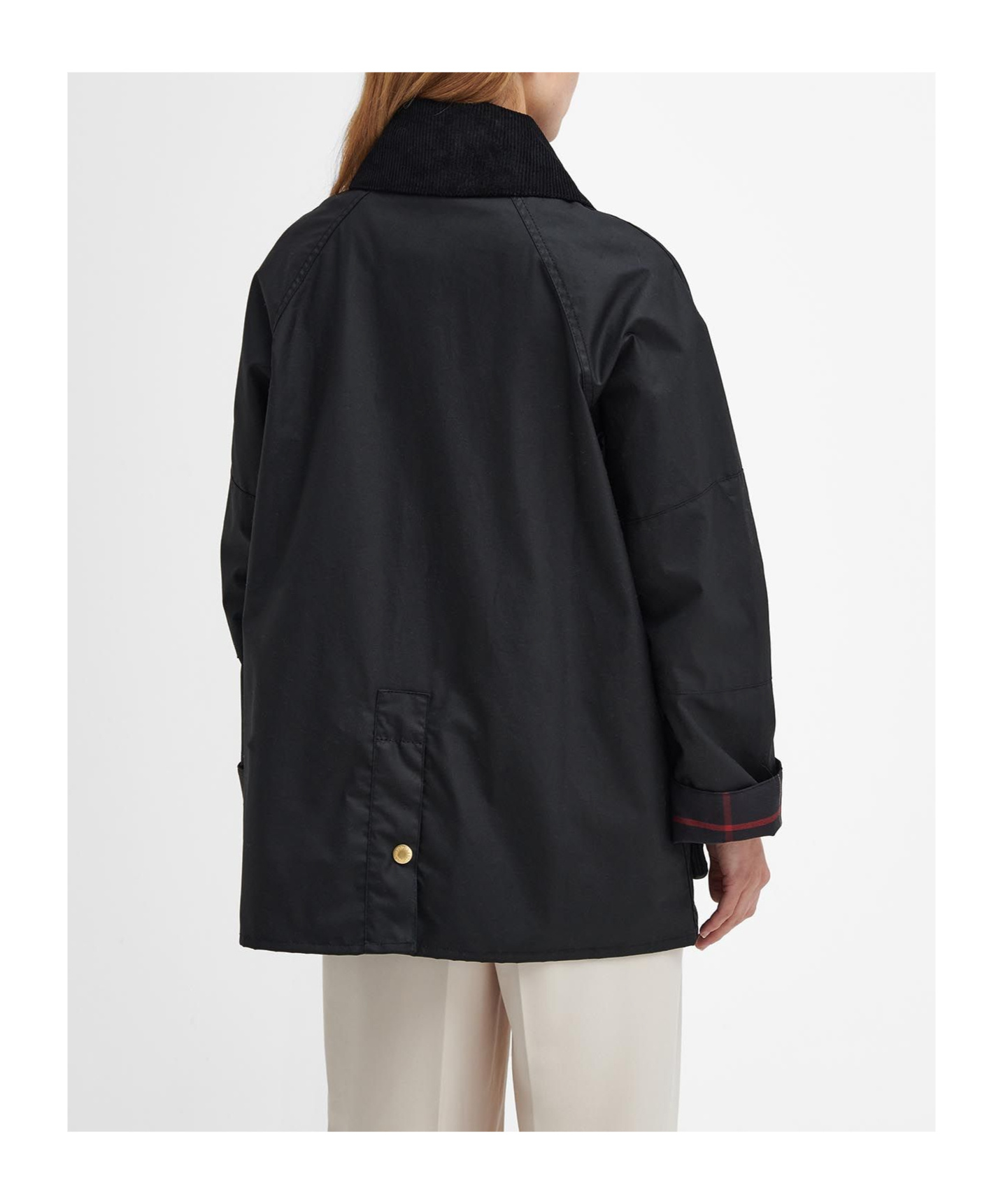 Barbour Long Sleeve Wax Jacket And Pockets In Black