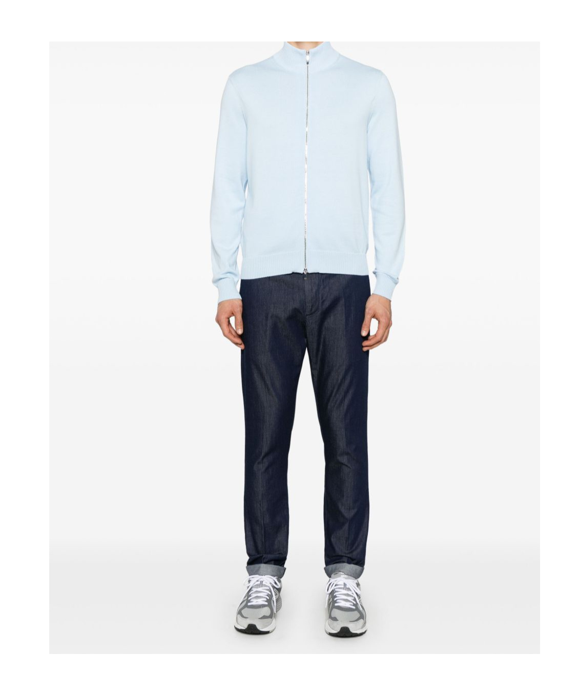Dondup Joe Belted Turn-up Hem Trousers In Black