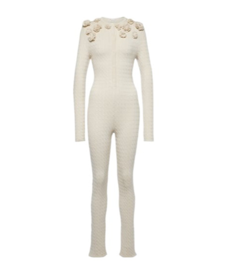 Magda Butrym Cable-knit Silk Jumpsuit In White