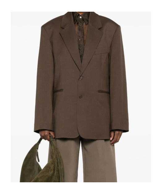 The Frankie Shop Long-sleeved Suit Jacket In Brown