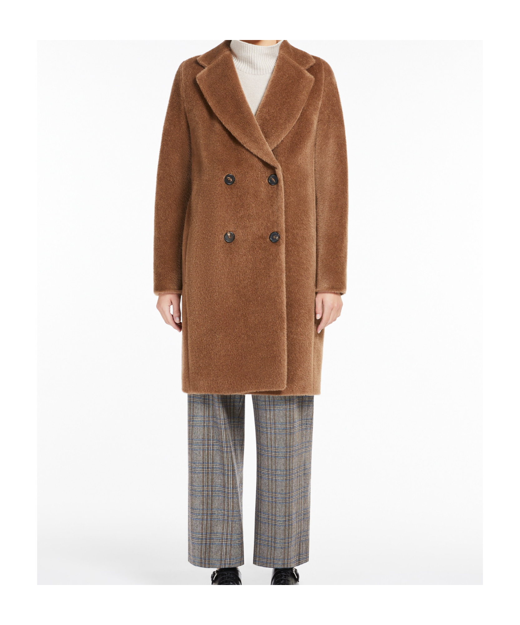Max Mara Wool Double-breasted Coat In Brown
