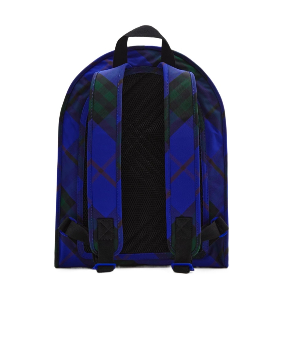 Burberry Shield Checkered Backpack In Blue