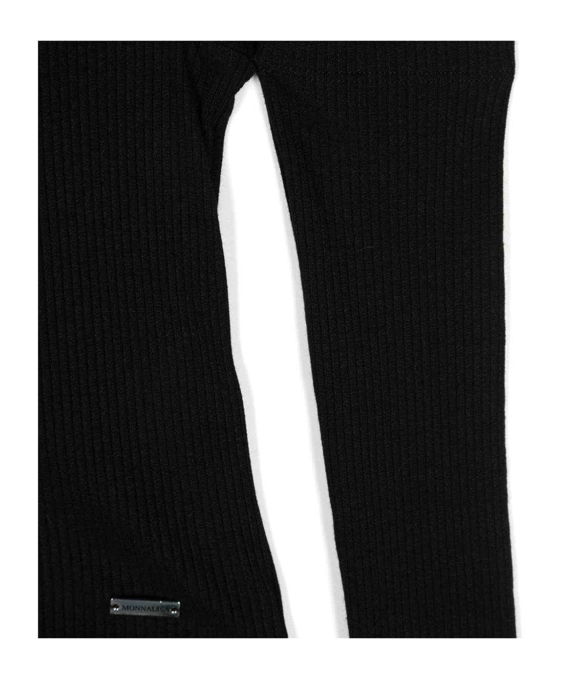 Monnalisa Cold-shoulder Ribbed Top In Black