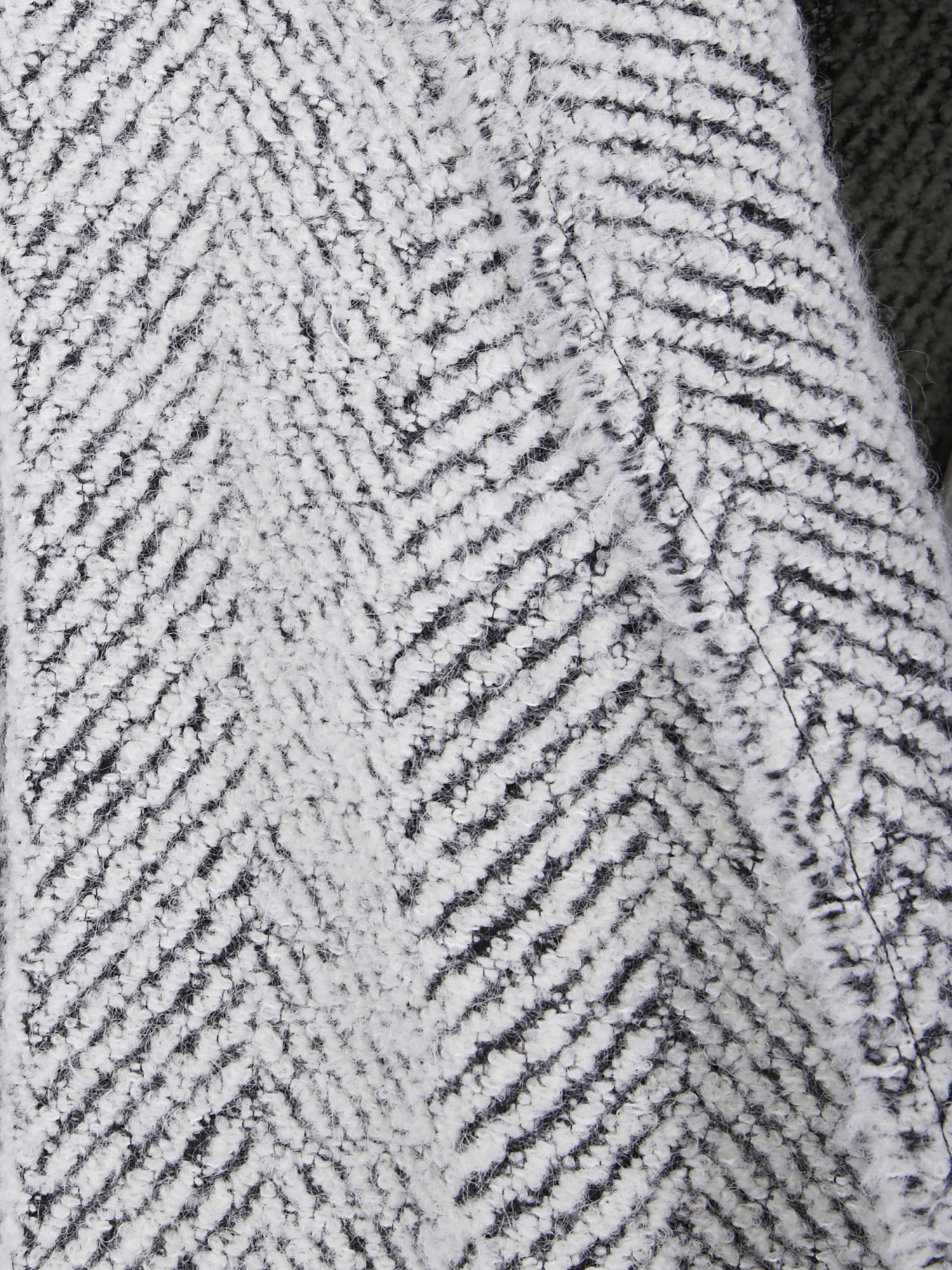 Alberta Ferretti Herringbone Textured Long Sleeve Coat In Gray