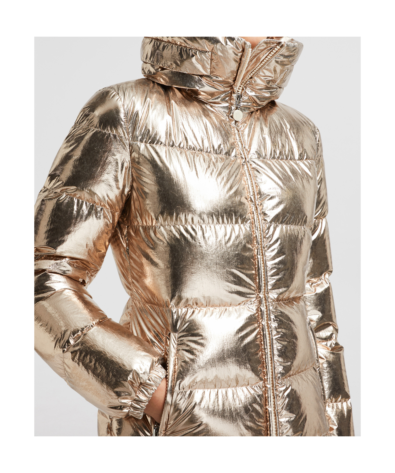 Shop Moncler Douros Short Down Jacket In Nude