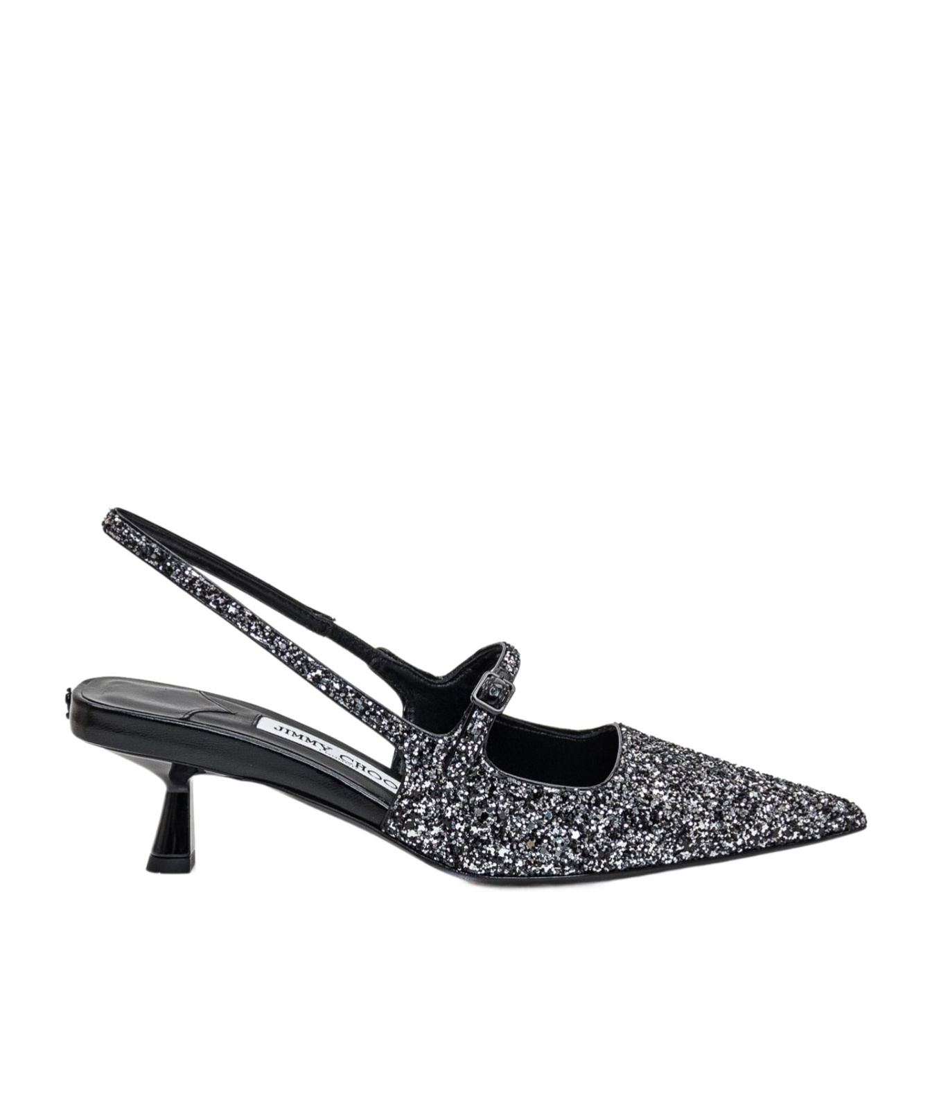 Jimmy Choo Sparkling 45mm Pointed Toe Slingback Pumps In Black