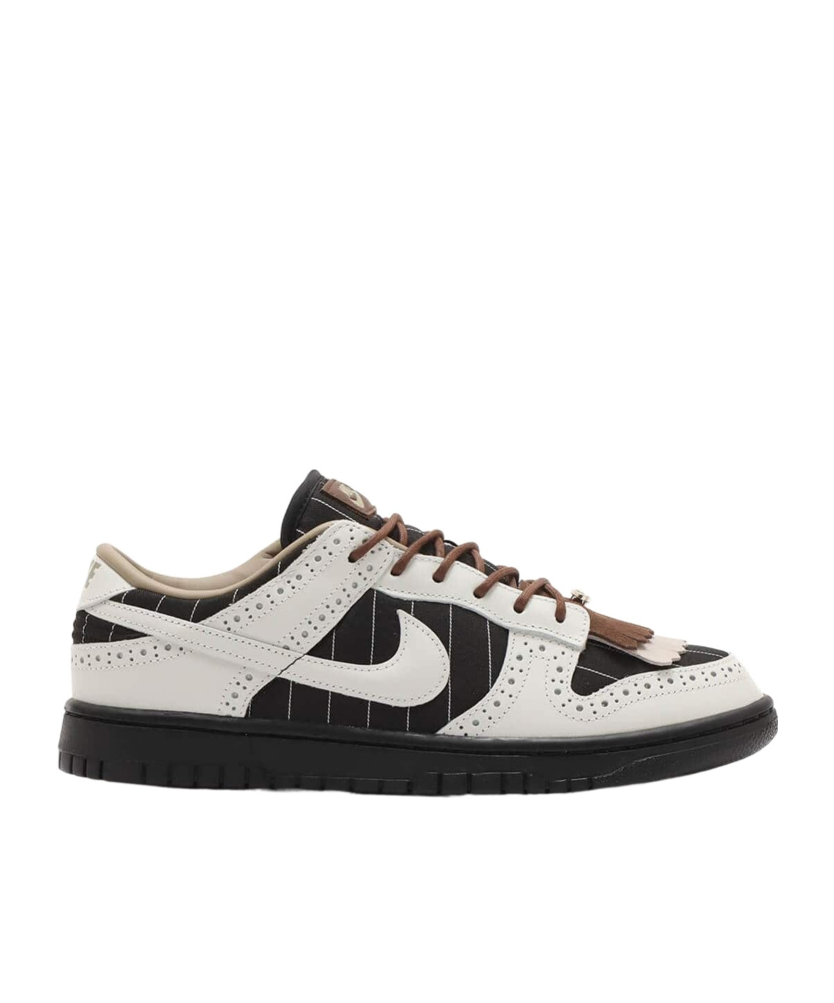 Nike Dunk Low 'brogue Pinstripe' Sneakers In Black