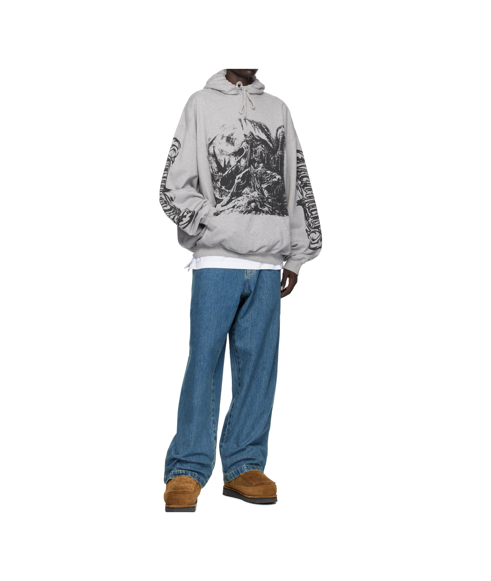 Vetements Gray Goth Oversized Hoodie In Gray