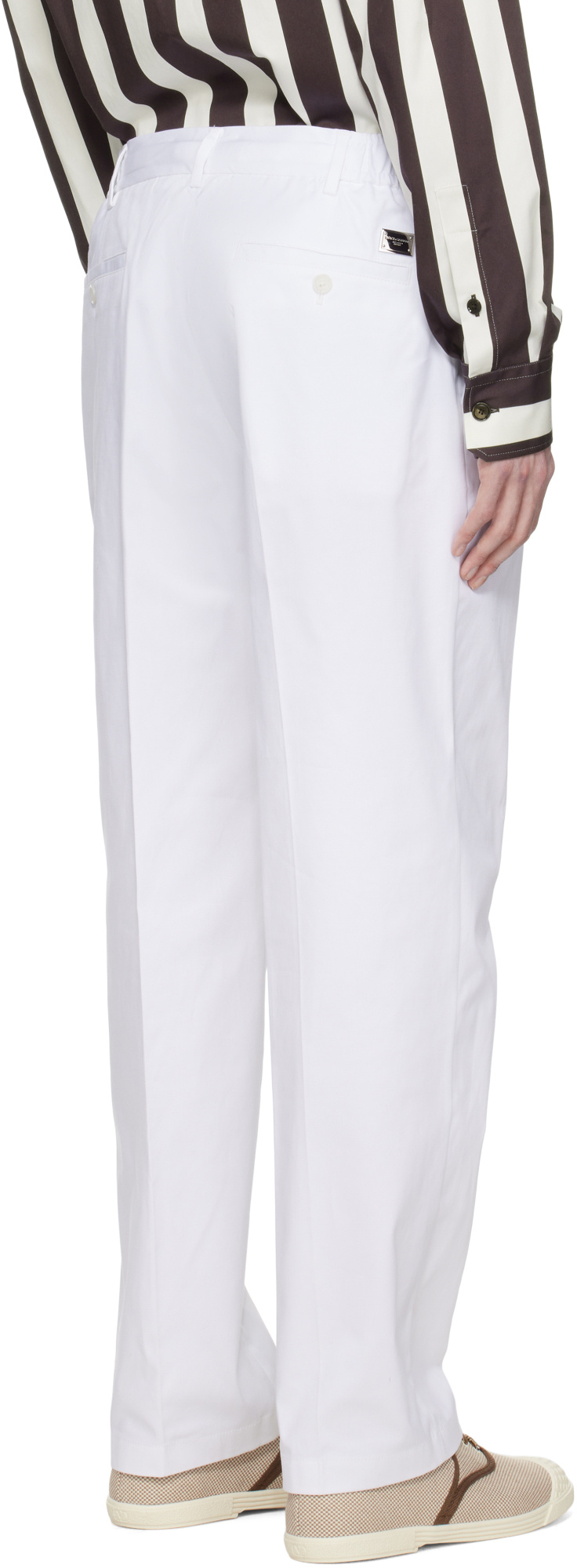 Dolce & Gabbana Belt Loops Slacks In White