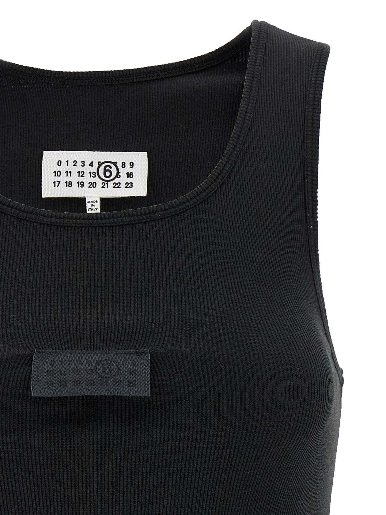 Mm6 Maison Margiela Plaque Tank Top In Black