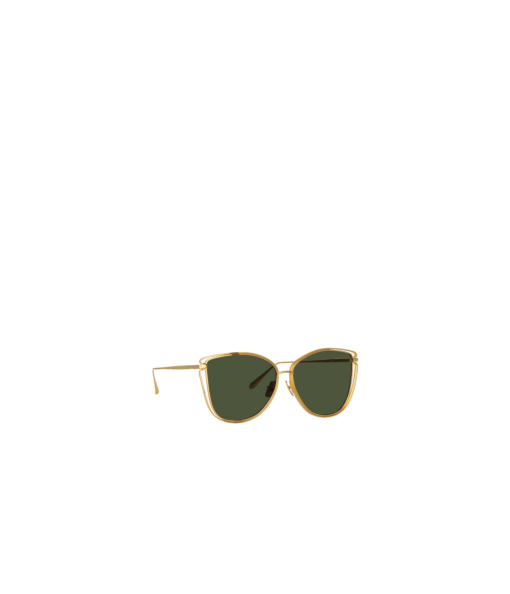 Linda Farrow Geometric Sunglasses In Green