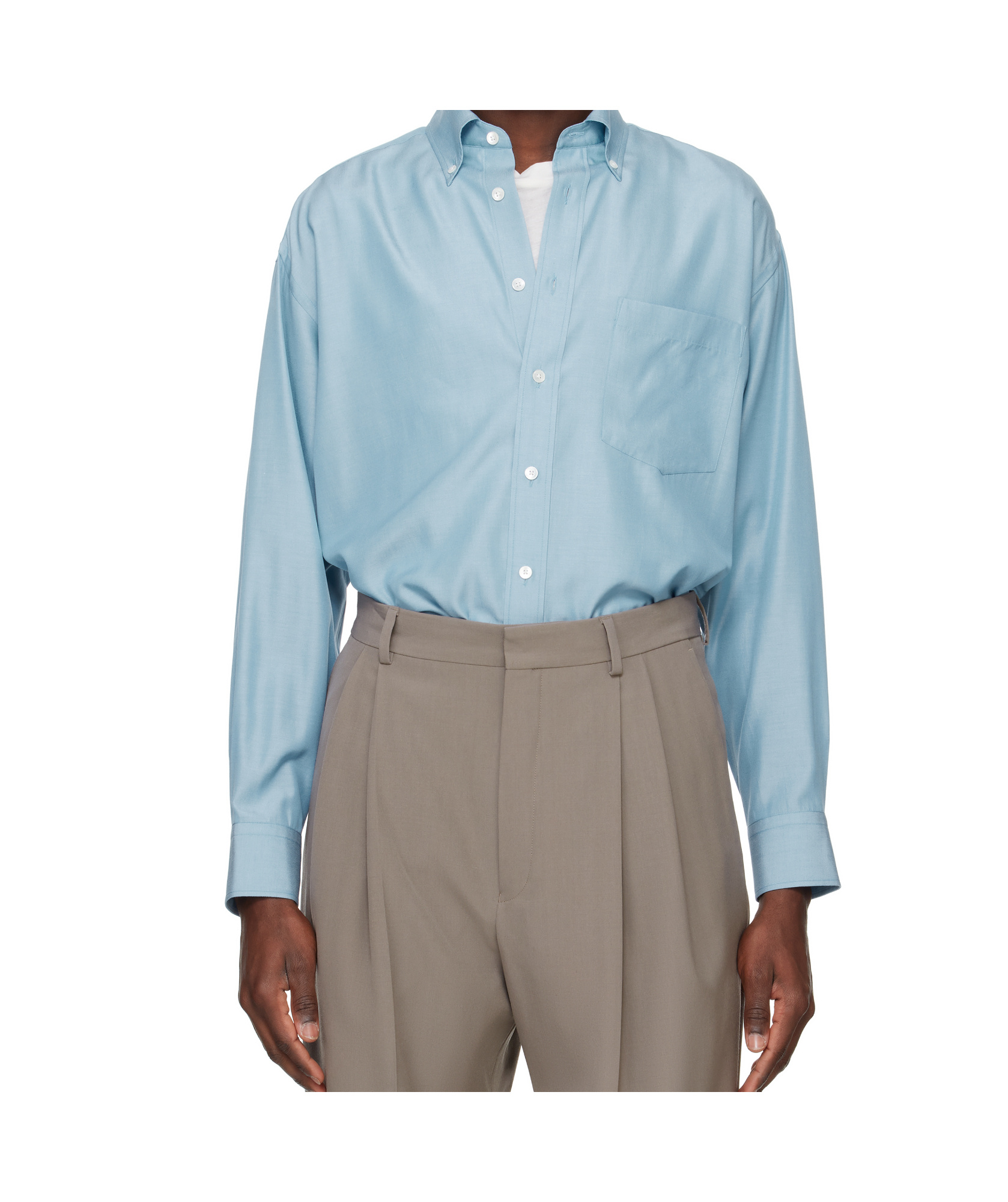 Auralee Long Sleeve Shirt In Blue