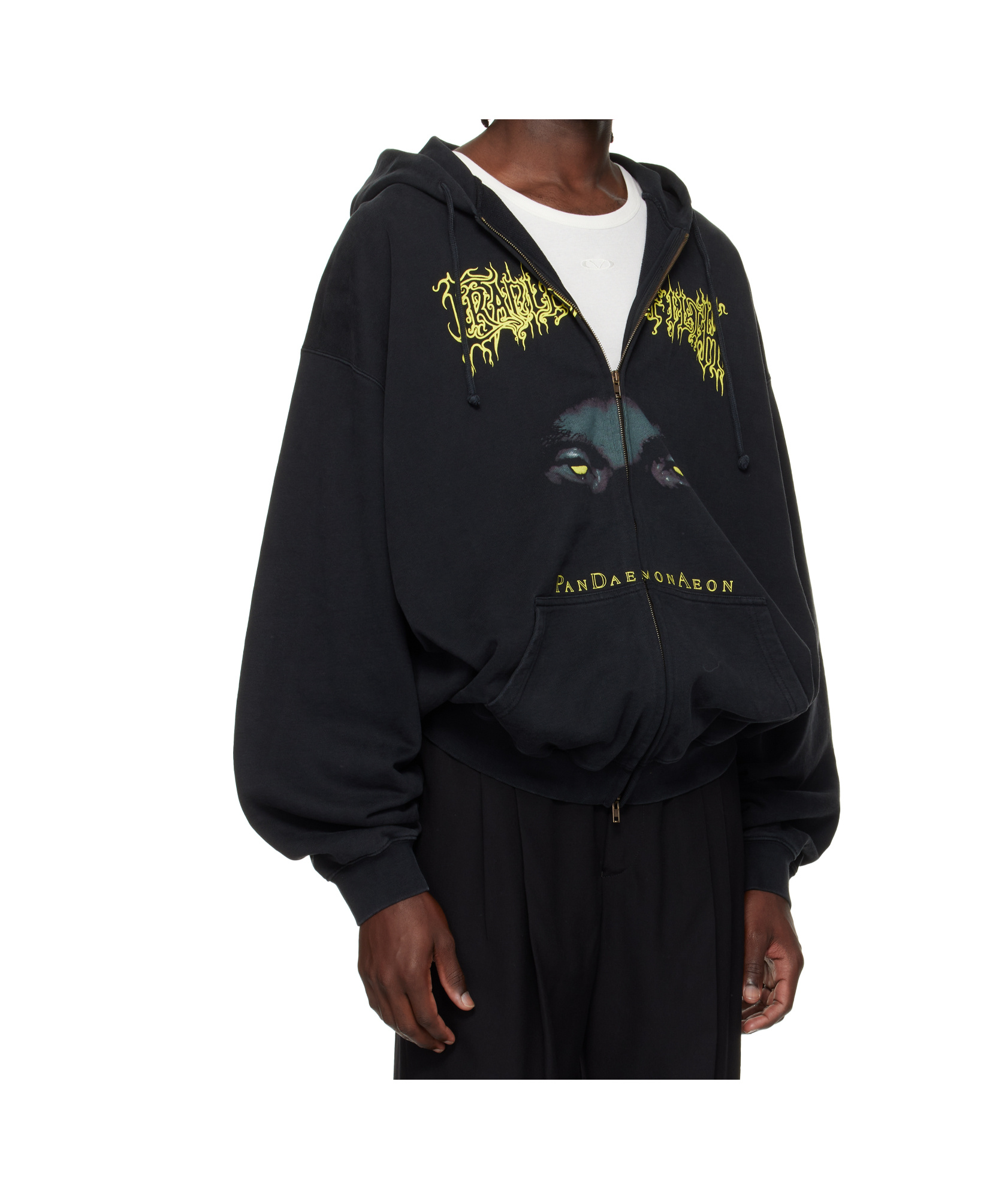 Vetements Mens Black Pandaemonaeon Relaxed-fit Cotton-jersey Hoodie In Black