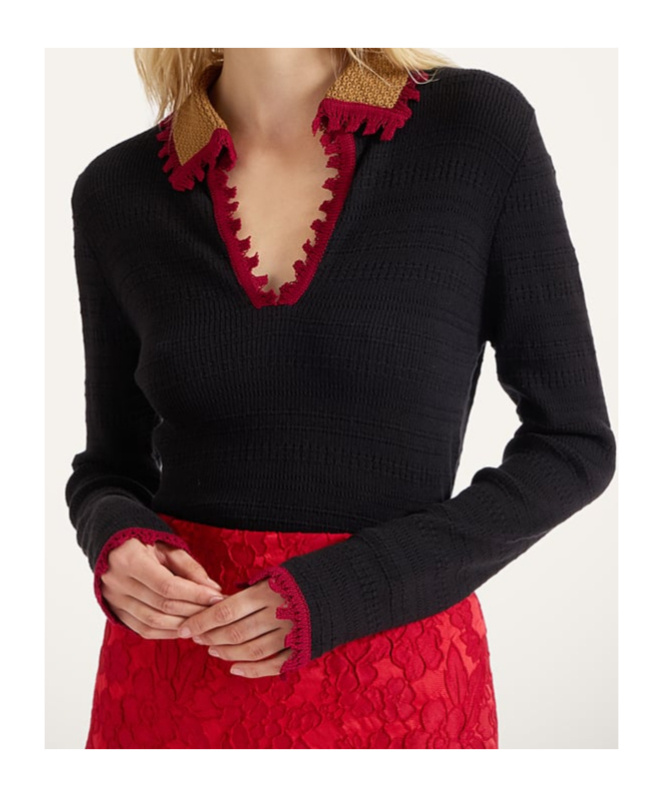 La Doublej La Double J Cotton-cashmere Blend Top In Black