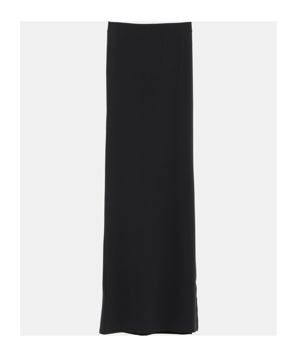Jacquemus Floor-length Black Skirt With Subtle Side Slit In Black