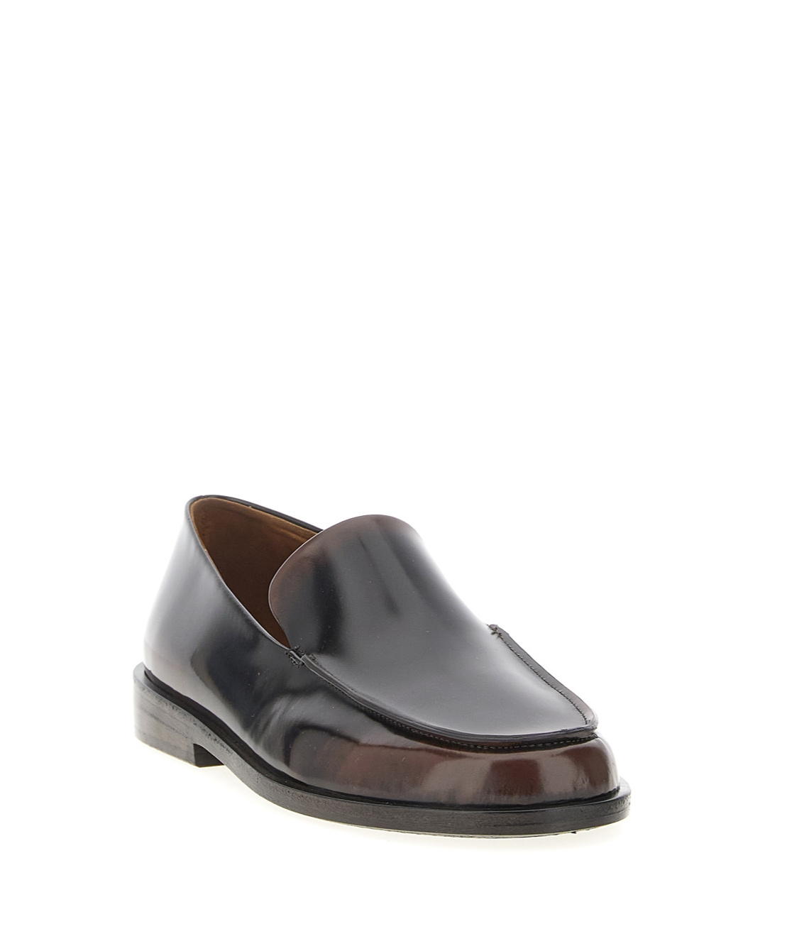 Marsèll Glossy Round Toe Loafers In Brown