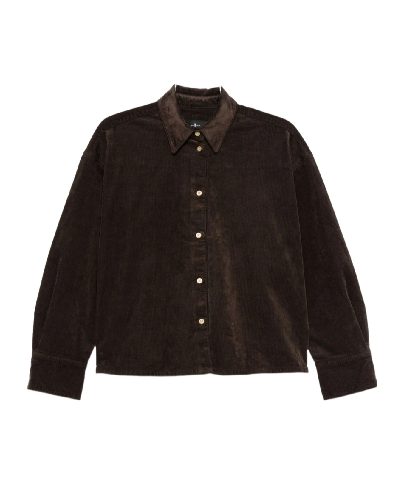 7 For All Mankind Button-down Shirt In Black