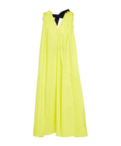 Roksanda Erosa Cape-detail Belted Midi Dress In Yellow