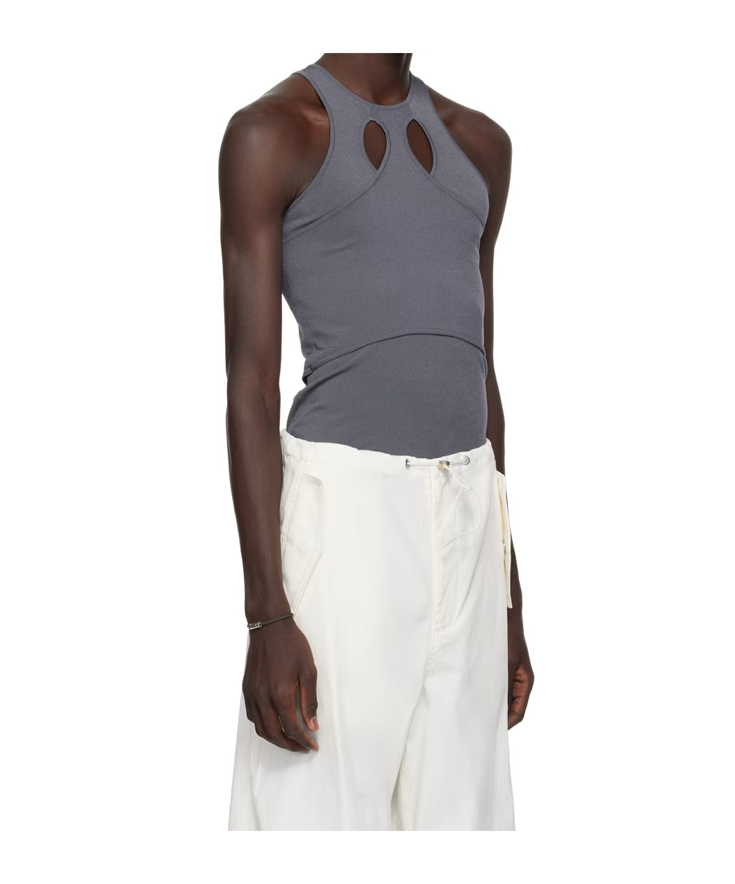 Dion Lee Mobius Loop Cut-out Tank Top In White